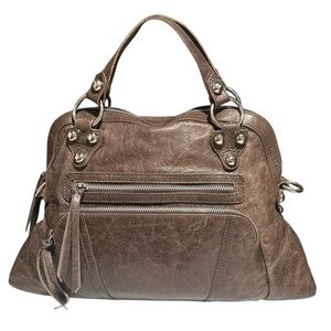 GIANNI CHIARINI Brown Leather Slouchy Satchel Italian Quiet Luxury Bag